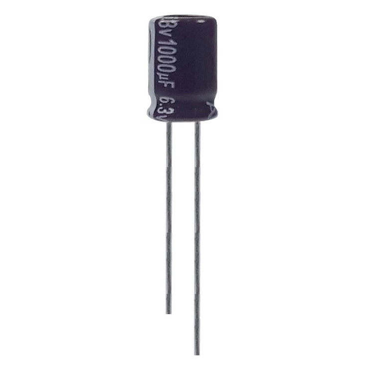 خازن الکترولیت 1000میکروفاراد 6.3 ولت آکسبوم مدل TEC-102630 بسته 4 عددی