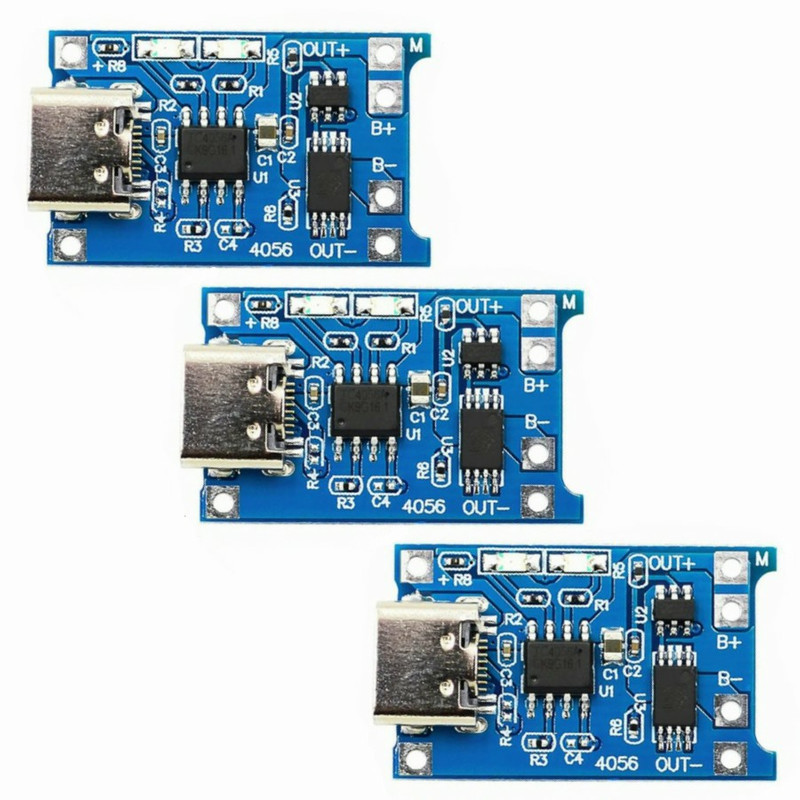 ماژول شارژر باتری مدل TP- 4056 Micro USB TypeC بسته 3 عددی