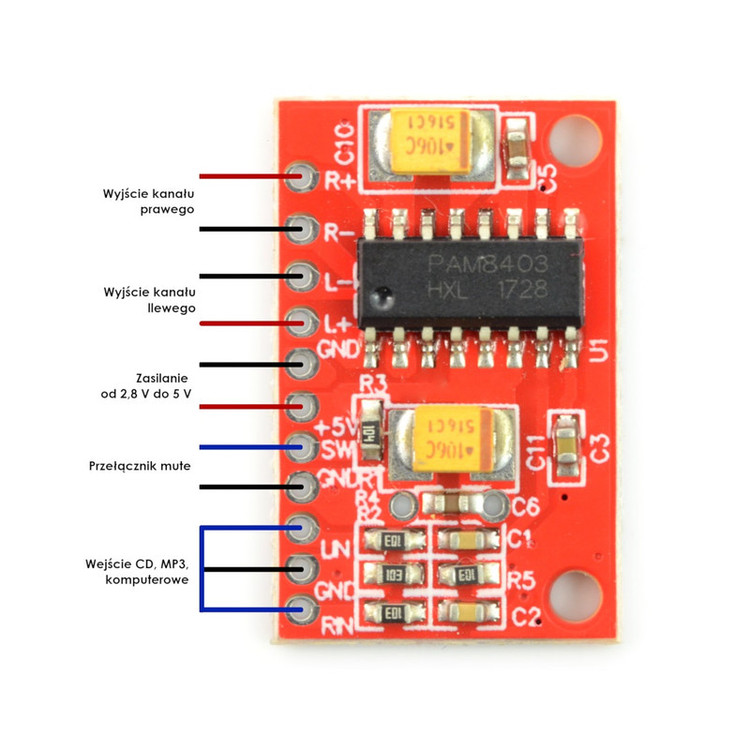 ماژول آمپلی فایر مدل PAM8403-R