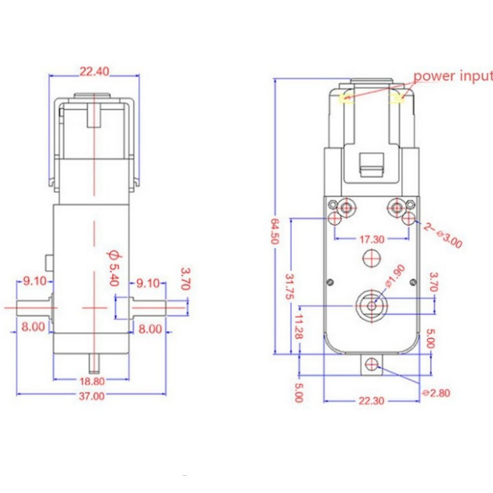 موتور گیربکس مدل 270RPM 3-6V بسته 2 عددی