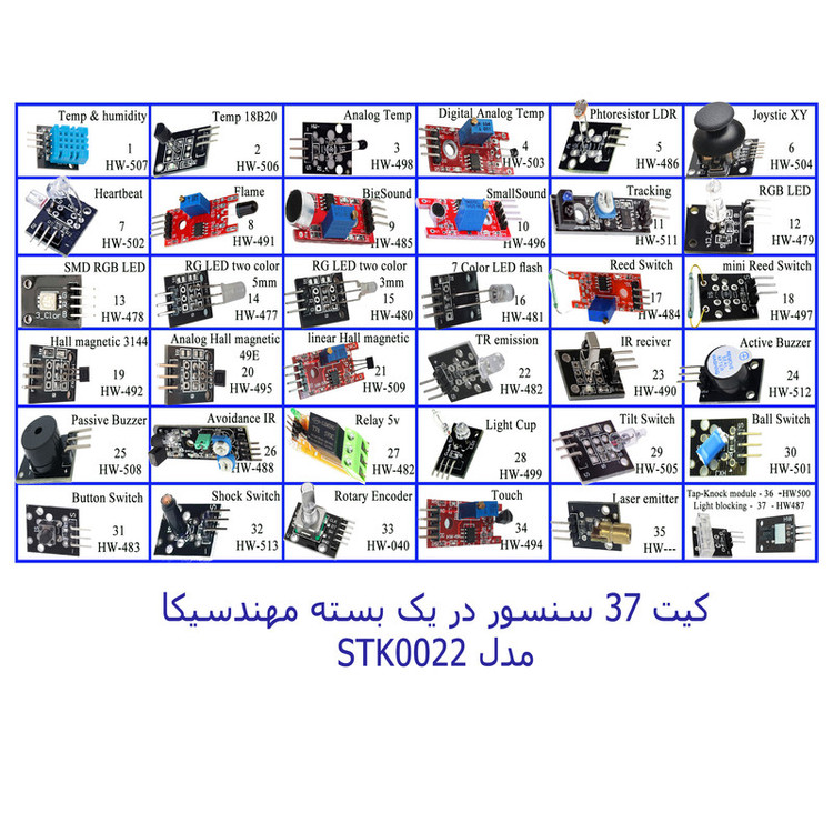 سنسور آردوینو مهندسیکا مدل STK0022 مجموعه 37 عددی