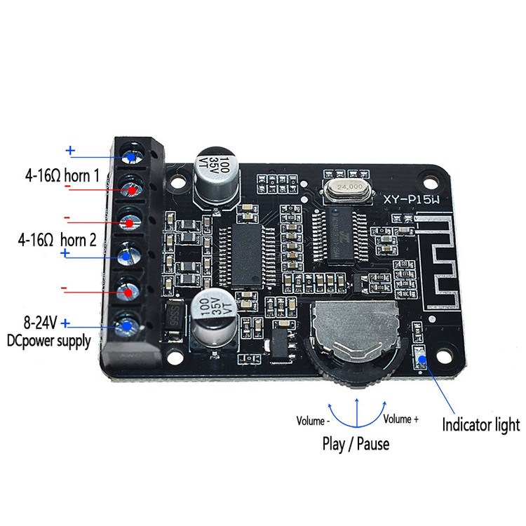 ماژول آمپلی فایر بلوتوثی مدل 15w_X2 کد only_Bt