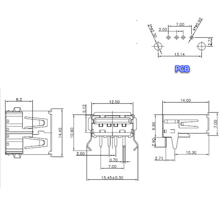 کانکتور USB-A مادگی مدل رایت بسته پنج عددی