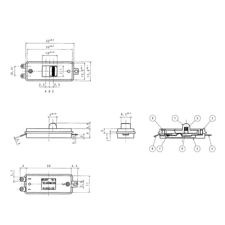 کلید کشویی مدل shinden-3p بسته 2 عددی