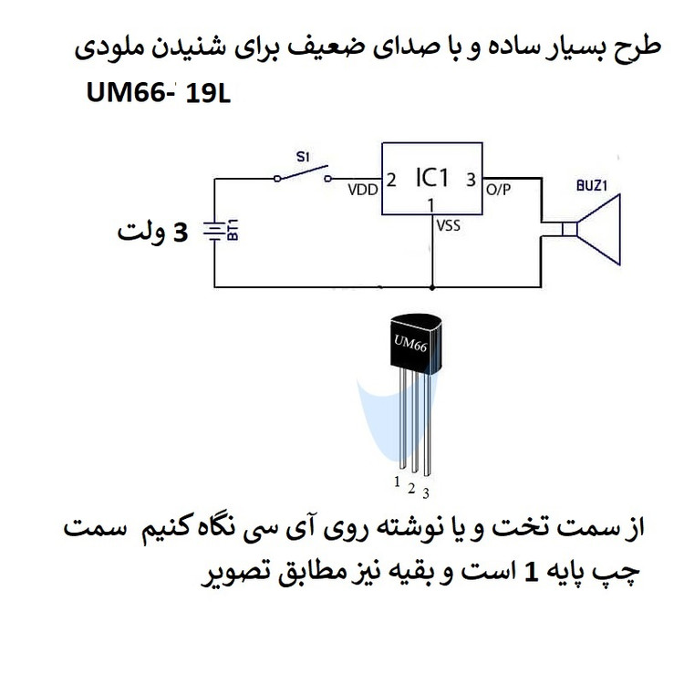 آی سی مدل UM66 کد 19Lبسته 2 عددی