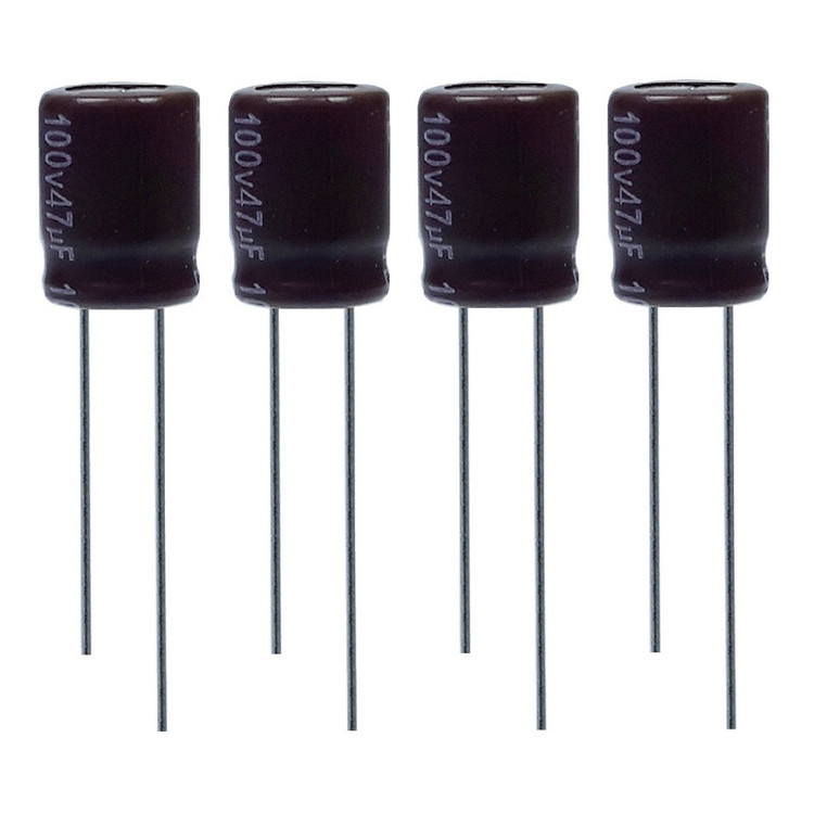 خازن الکترولیت 47 میکروفاراد 100ولت آکسبوم مدل TEC-47100 بسته 4 عددی
