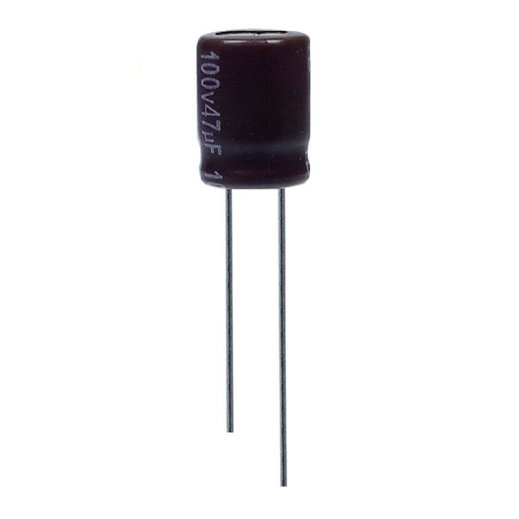 خازن الکترولیت 47 میکروفاراد 100ولت آکسبوم مدل TEC-47100 بسته 4 عددی