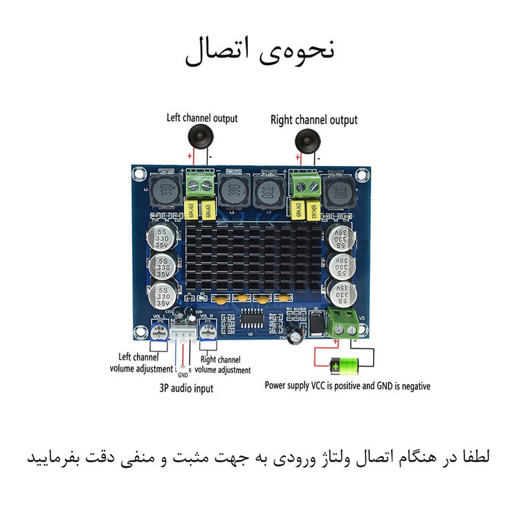 ماژول آمپلی فایر استریو کد 40W-x2 مدل w_wire