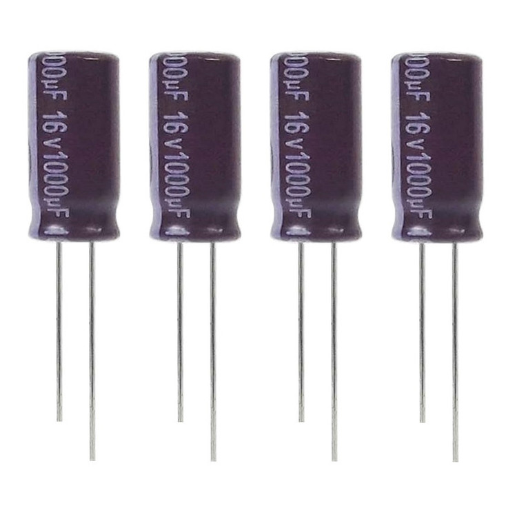 خازن الکترولیت 1000 میکروفاراد 16 ولت آکسبوم مدل TEC-10216 بسته 4 عددی