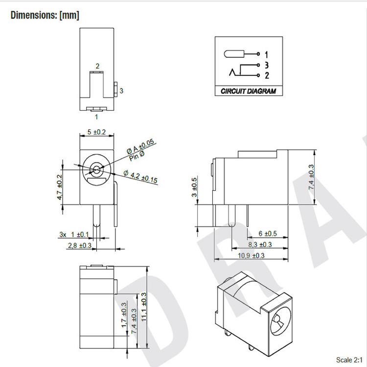 جک آداپتور 3.5mm مدل WR-DC بسته 2 عددی
