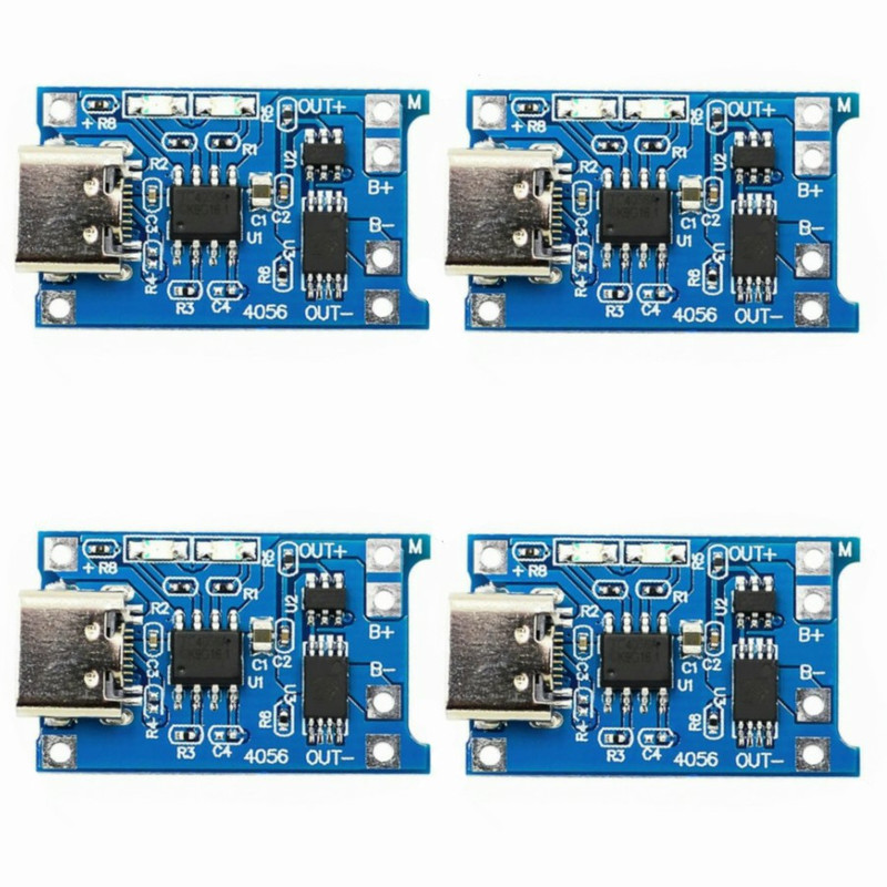 ماژول شارژر باتری مدل TP- 4056 Micro USB TypeC بسته 4 عددی