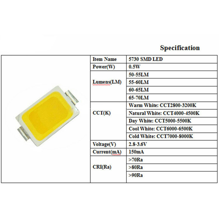 دیود LED مدل 5730S بسته 5000 عددی