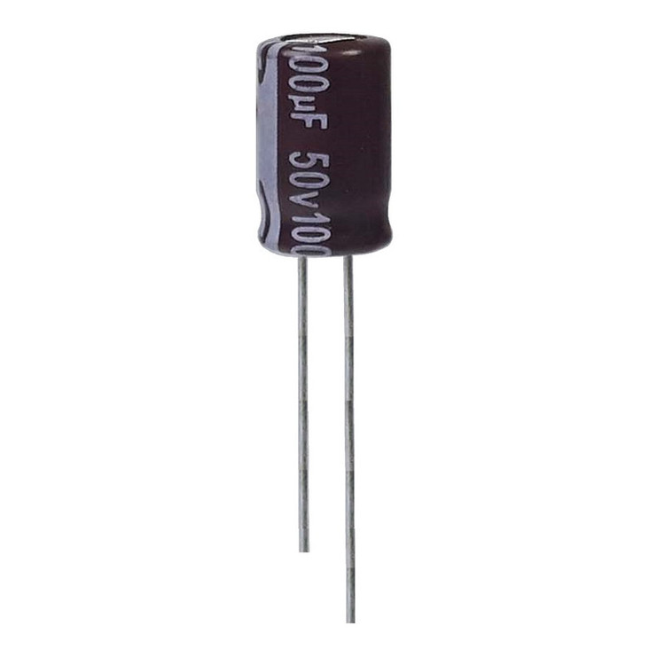 خازن الکترولیت 100 میکروفاراد 50 ولت آکسبوم مدل TEC-10150 بسته 4 عددی