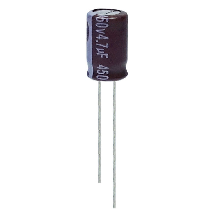 خازن الکترولیت 4.7 میکروفاراد 450 ولت آکسبوم مدل TEC-470450 بسته 4 عددی