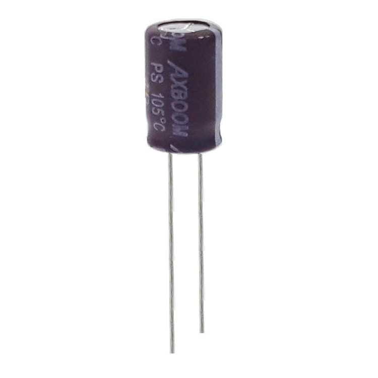 خازن الکترولیت 4.7 میکروفاراد 450 ولت آکسبوم مدل TEC-470450 بسته 4 عددی