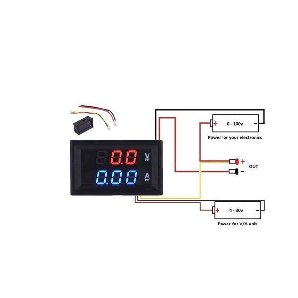 ولتمتر/آمپرمتر پنلی 10A/99V